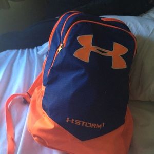 Under armor storm 1 knapsack orange and blue